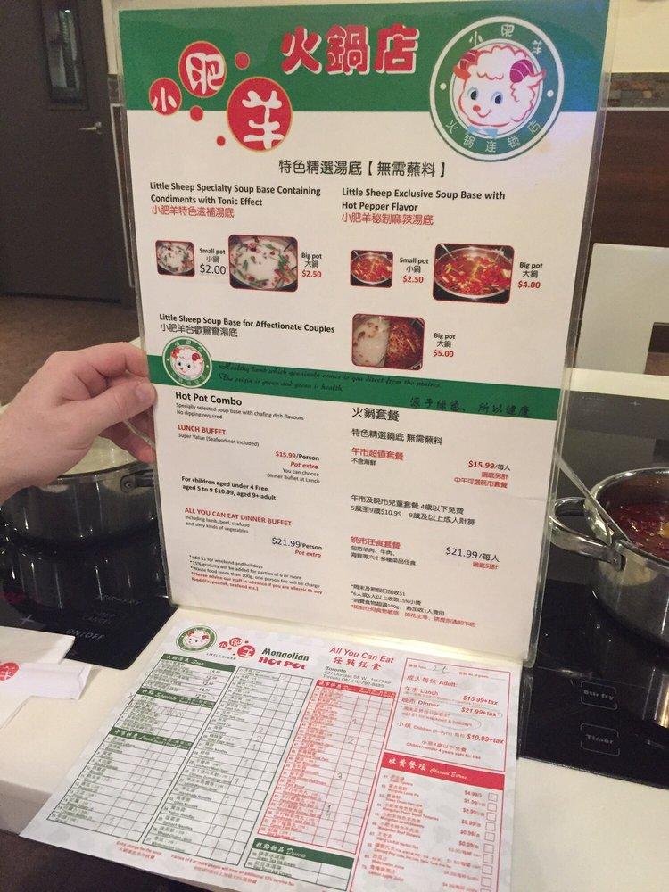 Menu at Happy Lamb Hot Pot, Toronto restaurant, Toronto, 421 Dundas St W