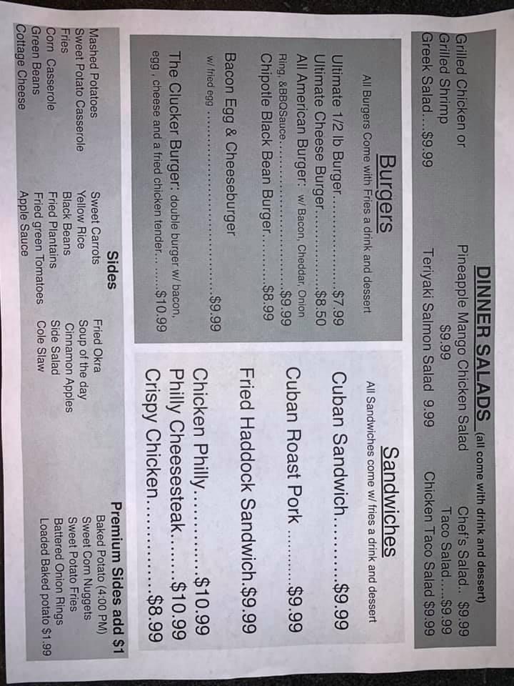 Menu at Fresh Country Cafe, Zephyrhills, 6834 Gall Blvd