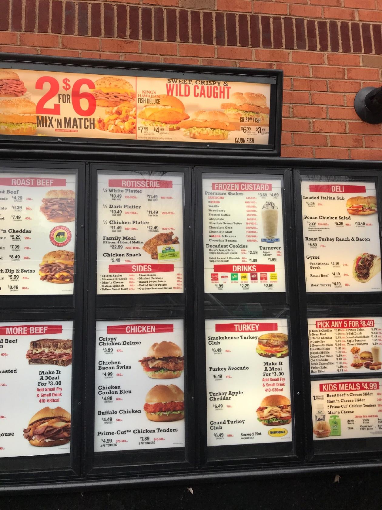 Menu At Arby's Fast Food, Midlothian, Midlothian Tpke