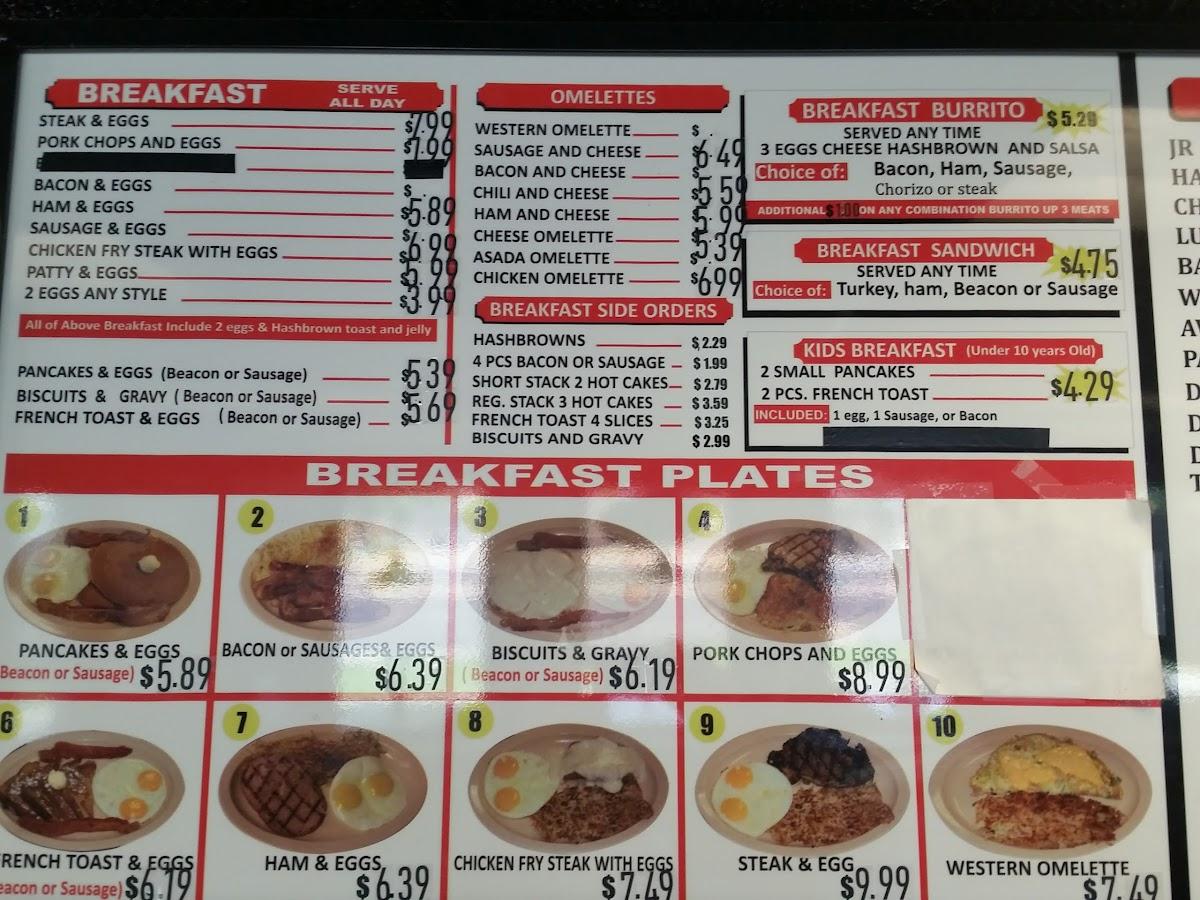 Menu at Luis Burgers restaurant, Bakersfield