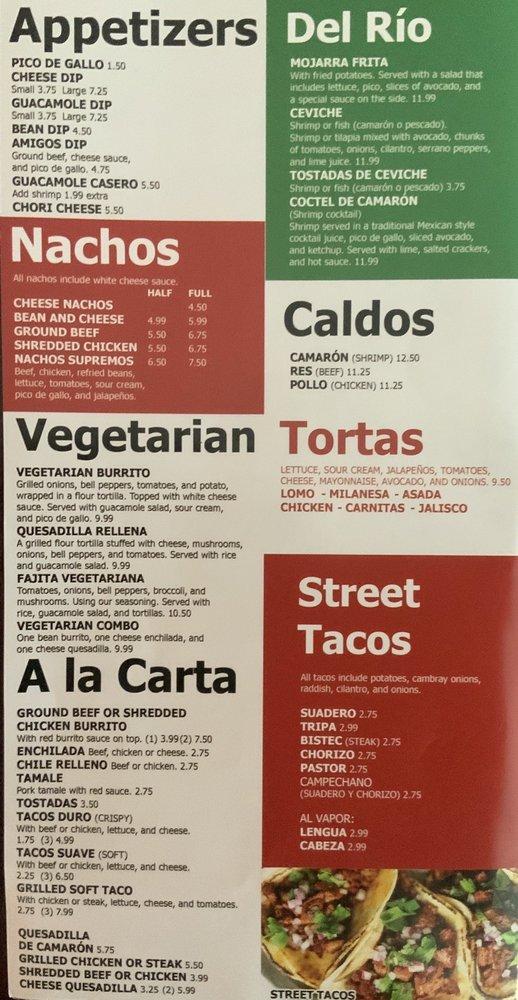 Menu at Jalisco Taqueria & Grill restaurant, Oxford