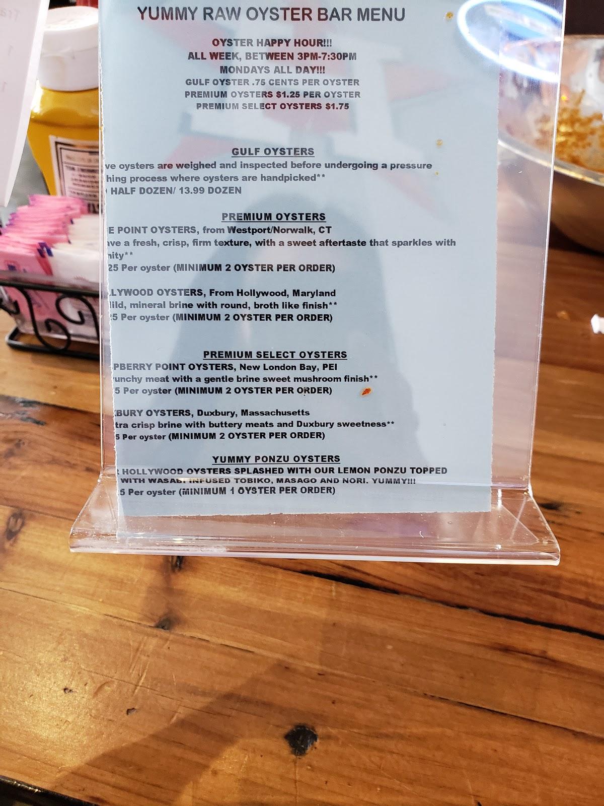 Menu at Yummy Seafood & Oyster Bar, Katy