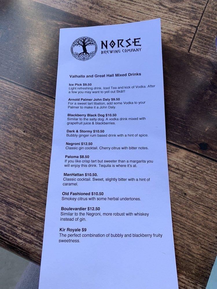 Menu at Norse Brewing pub & bar, Wake Forest