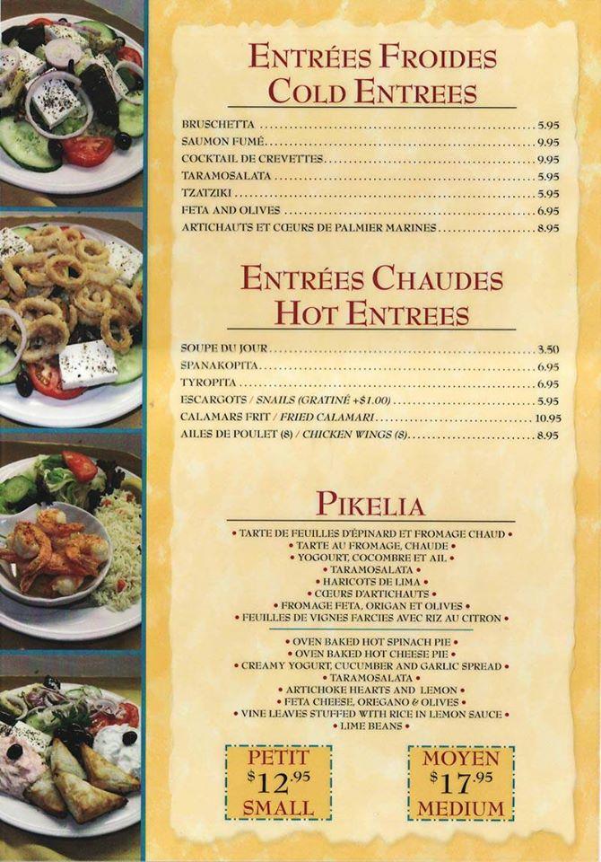 Menu au Bellevue RestoGrill pub et bar, SainteAnnedeBellevue