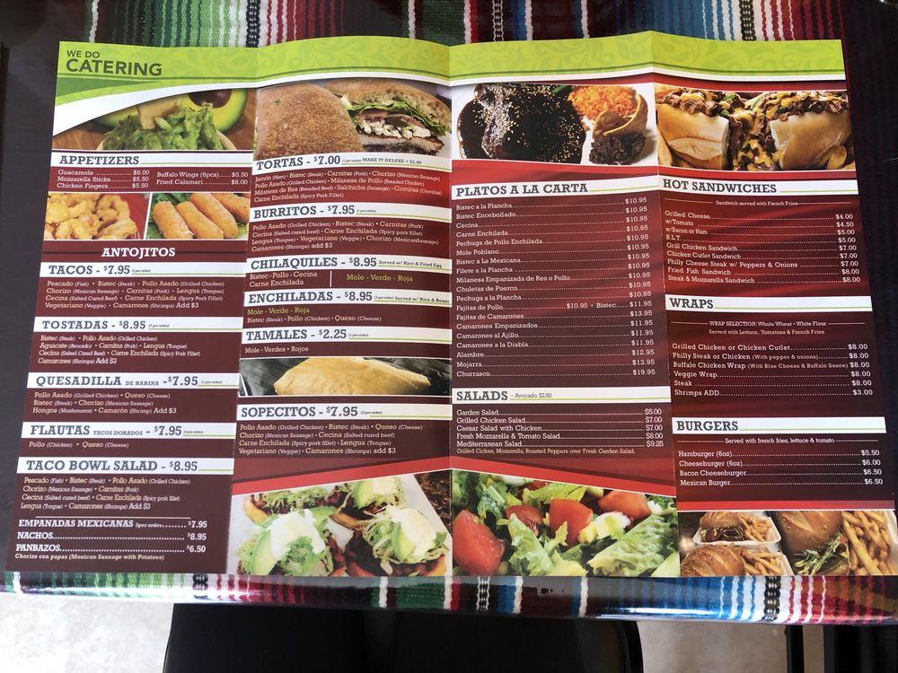 Menu at Sabor A Veracruz restaurant, Jersey City