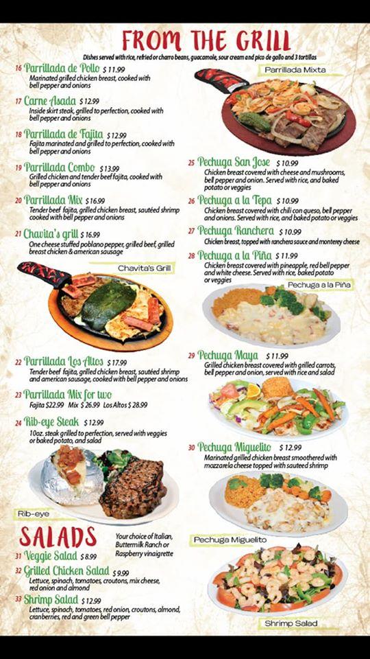 Menu at Jalisco's Mexican Grill Restaurant, Mabank
