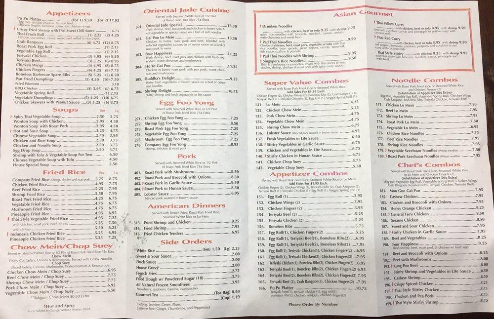 Menu at Noodles & Company restaurant, Brewer