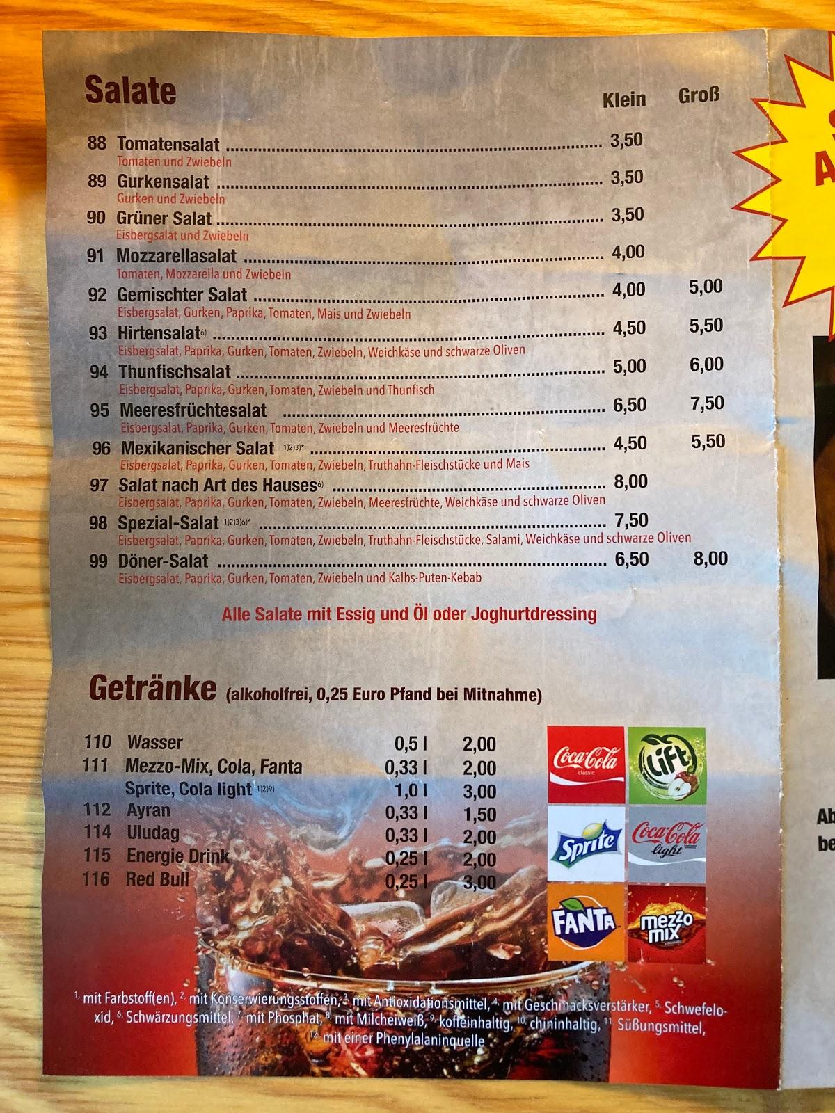 Speisekarte von Aram‘s Döner restaurant, Neumarkt-Sankt Veit