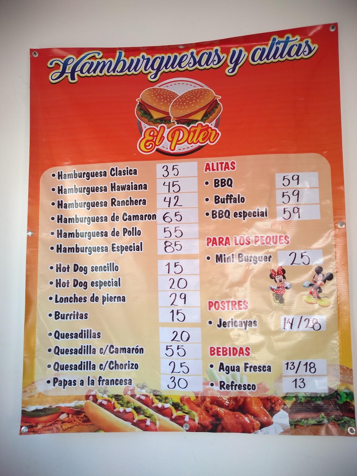 Menu At Hamburguesas Y Alitas El Piter Restaurant Tlaquepaque 5098