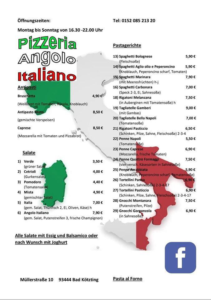 Speisekarte von Pizzeria Arizona angolo italiano Bad Kötzting