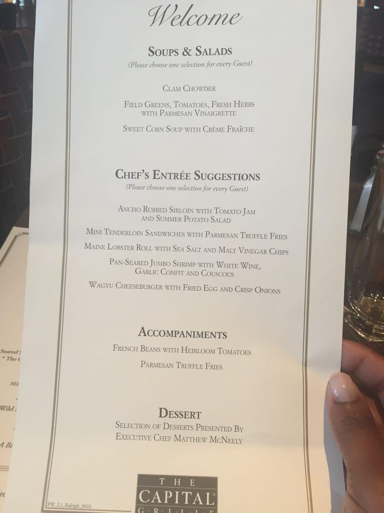 Menu at The Capital Grille pub & bar, Raleigh