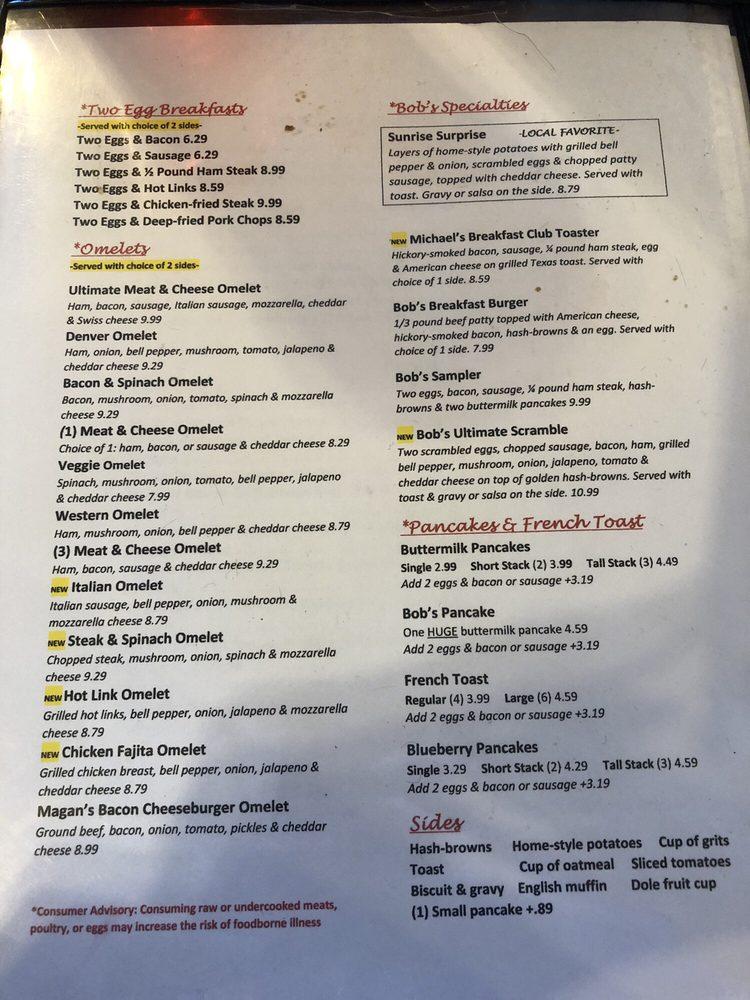 Menu at What About Bob's Restaurant, McAlester