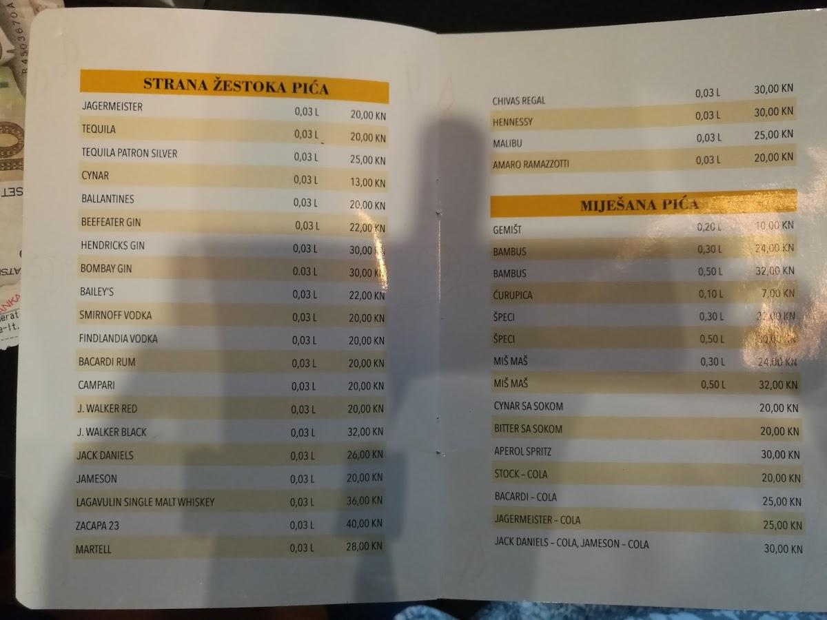 Menu di Moderato 