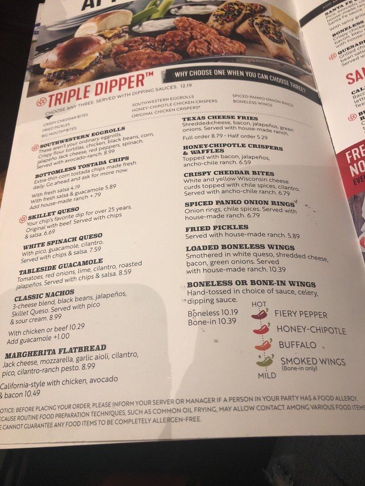 Menu at Chili's Grill & Bar, Waterbury