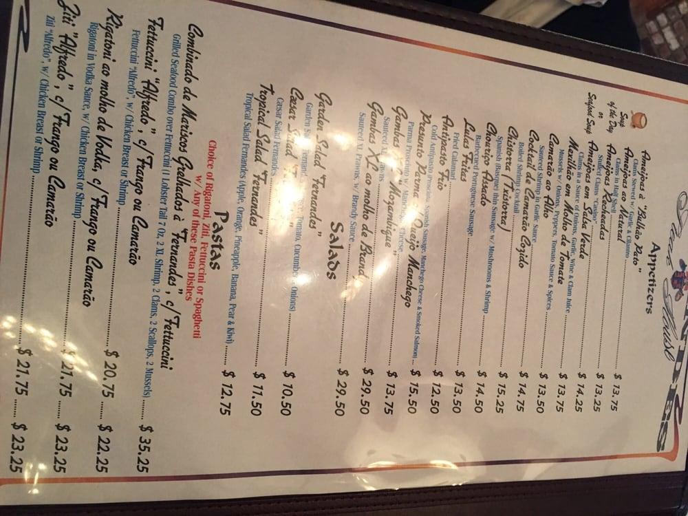 Fagundes meats menu