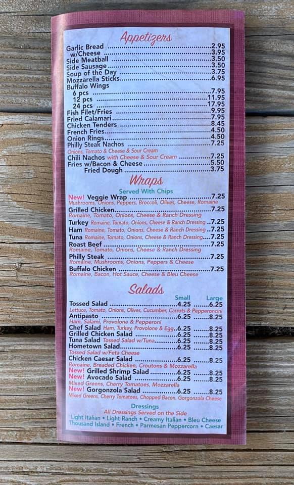 Menu at Hometown Pizza II pizzeria, Harwinton