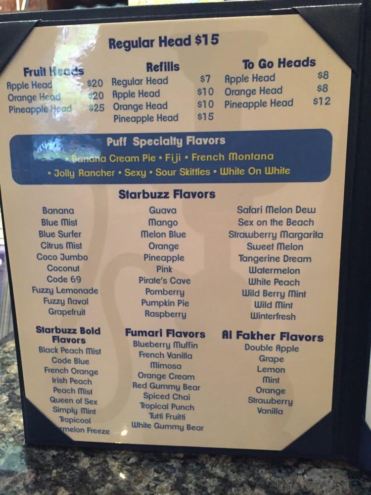 Menu at Puff Hookah Lounge pub & bar, Orchard Lake Village