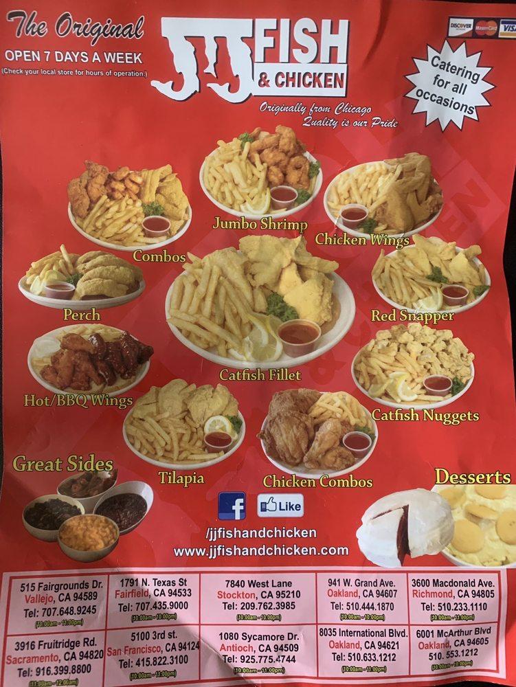 Menu at JJ Fish and Chicken restaurant, Stockton