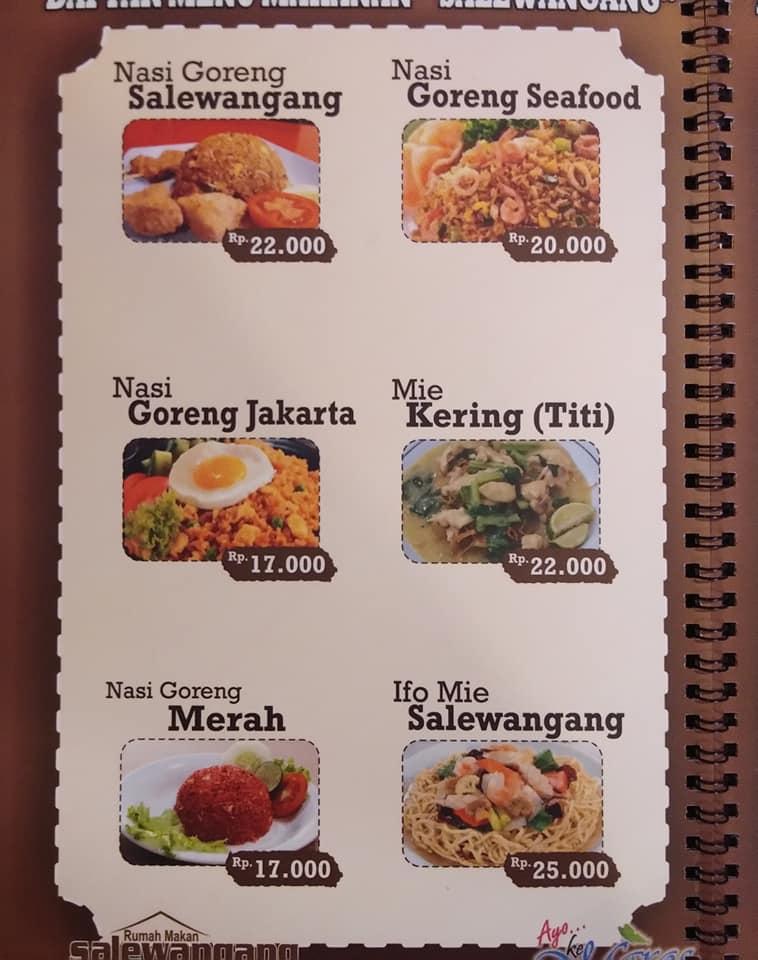 Menu at Rumah Makan Salewangang restaurant, Pettuadae