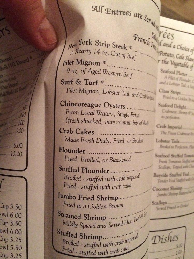 Menu at The Village Restaurant, Chincoteague Island