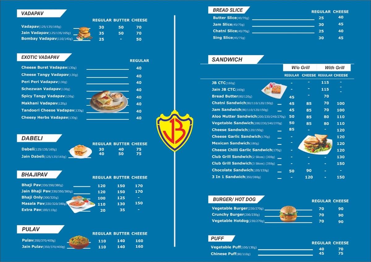 Menu At Jay Bhavani Vadapav Fast Food Sanand