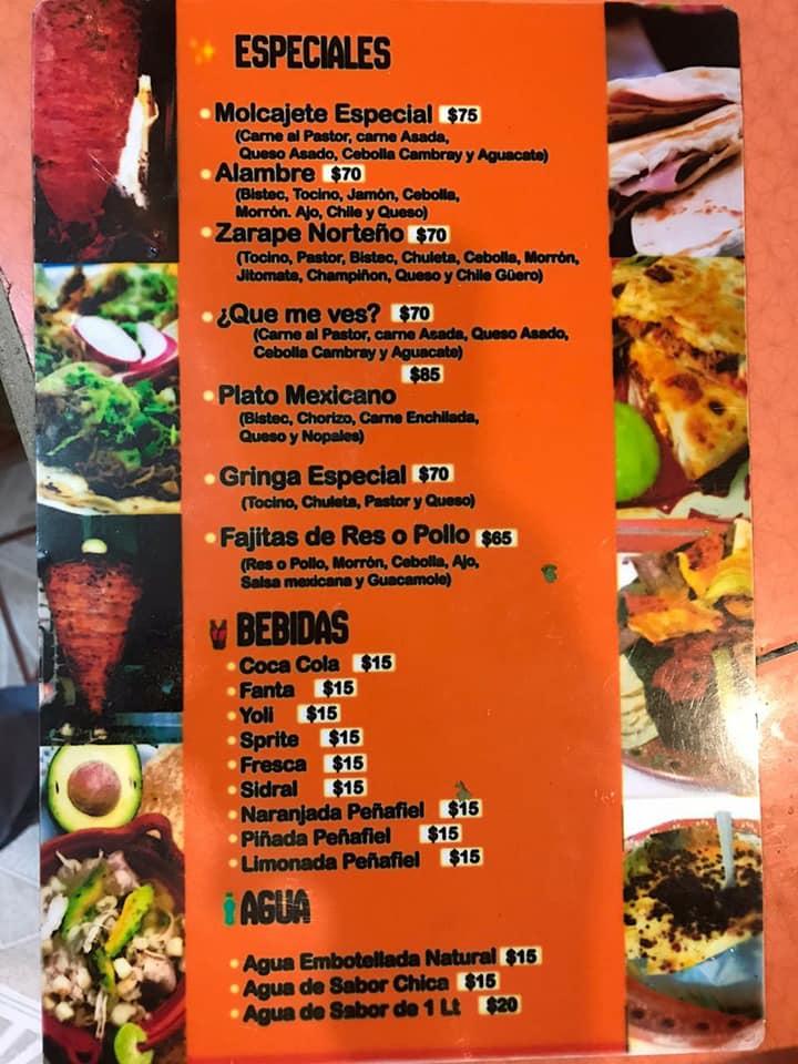 Menu At Los Molcajetes Restaurant Tixtla