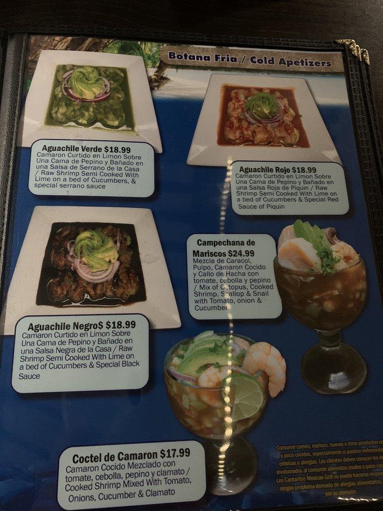 Menu at Los Cantaritos Restaurant, Manteca
