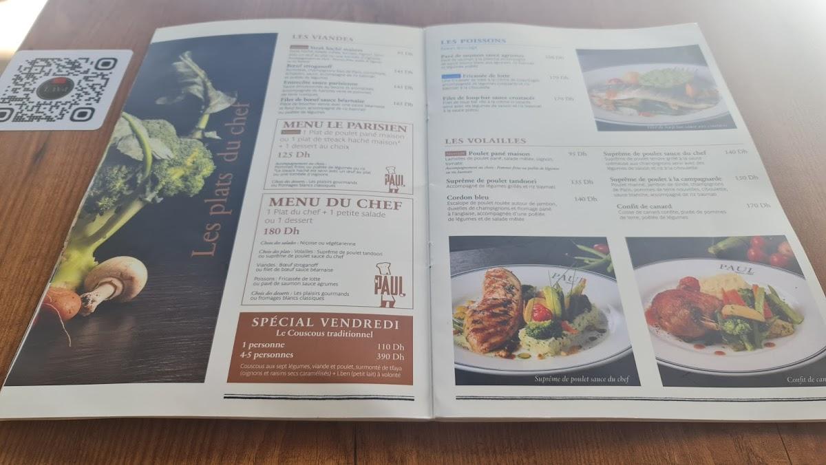 Menu at PAUL Californie restaurant, Casablanca