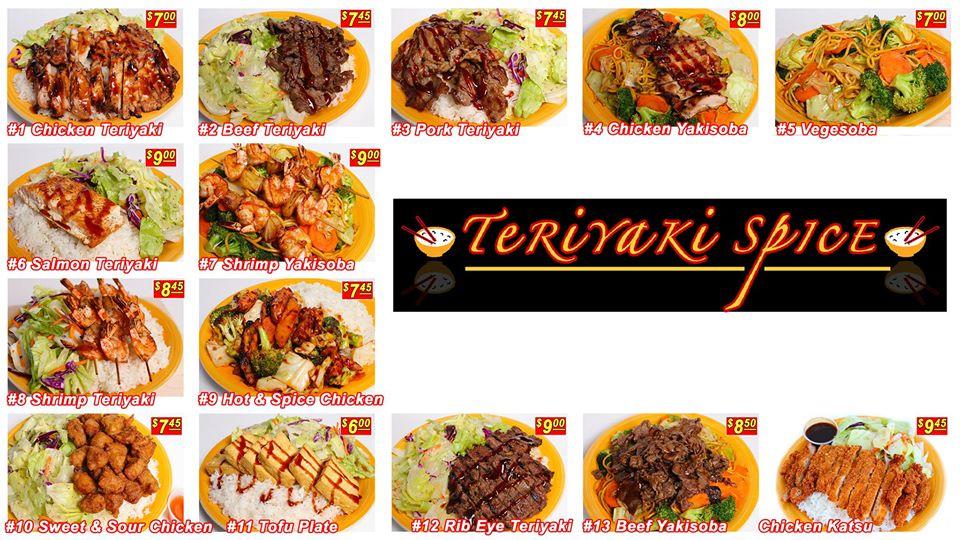 Menu at Teriyaki Spice restaurant, Woodland