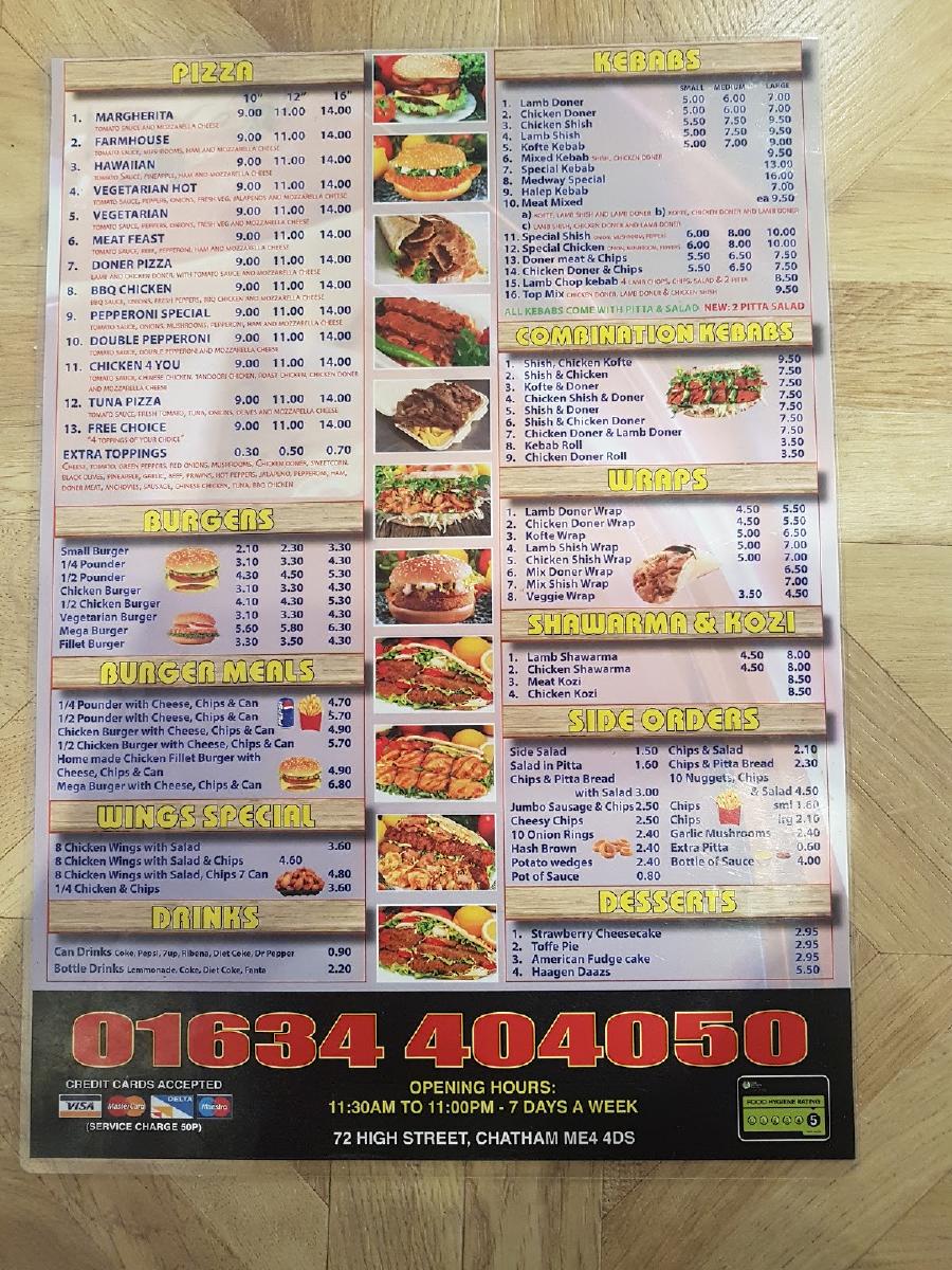 Menu at Ariana Restaurant, Chatham