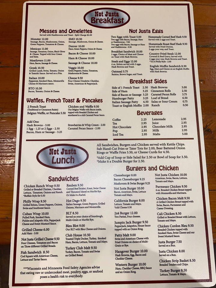 Menu At Not Justa Cafe New Richmond   R0c1 Not Justa Cafe Menu 2023 01 