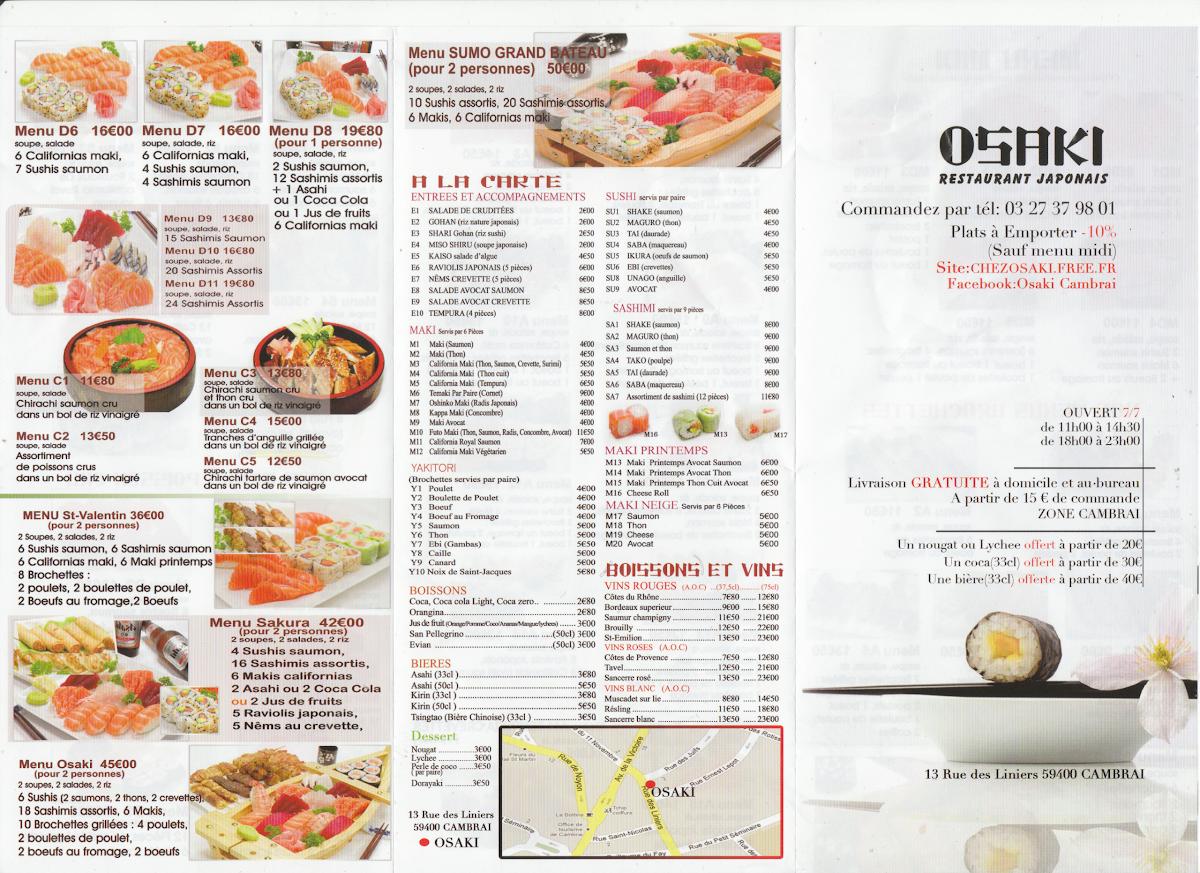 Osaki menu store