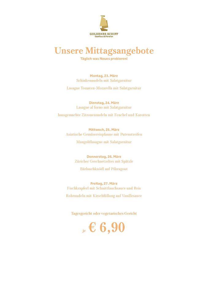 Speisekarte Von Goldenes Schiff Passau Restaurant Passau