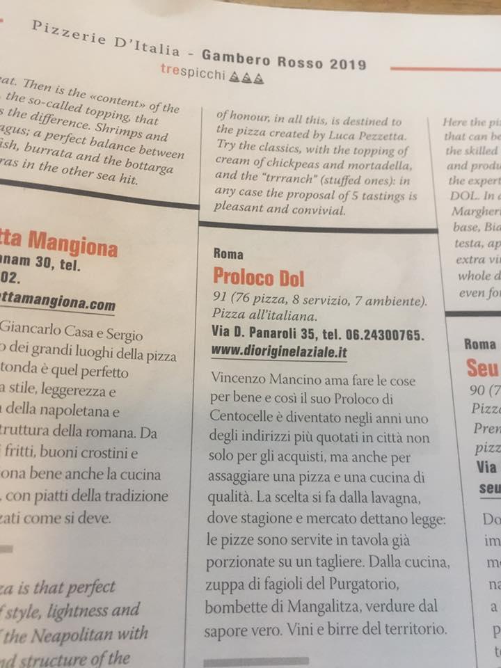 Menu da Prolocodol Centocelle ristorante, Roma