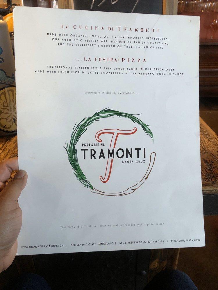 Tramonti in Santa Cruz Restaurant menu and reviews