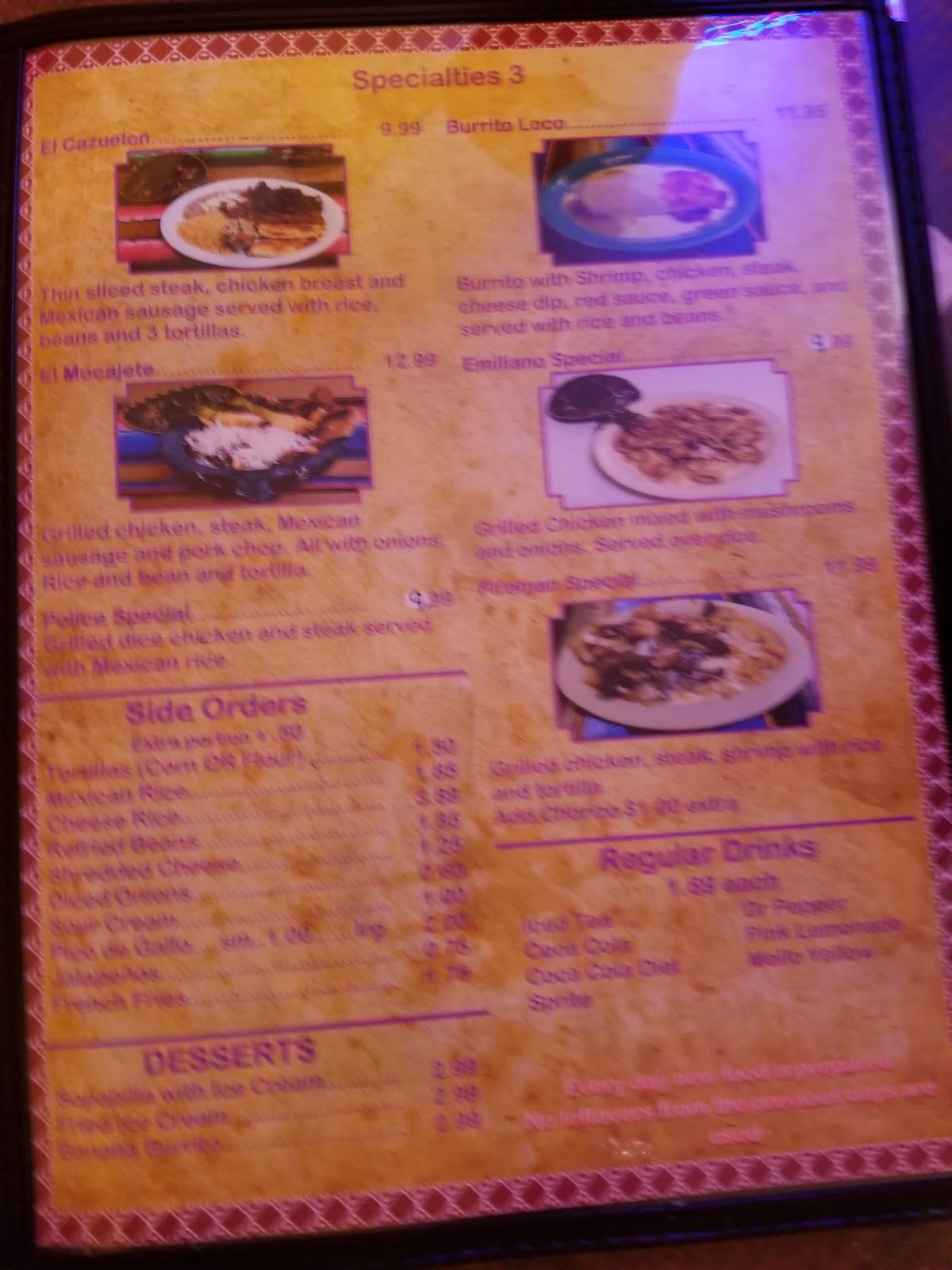 Menu at Monte Alban Mexican Restaurant 1, Lineville
