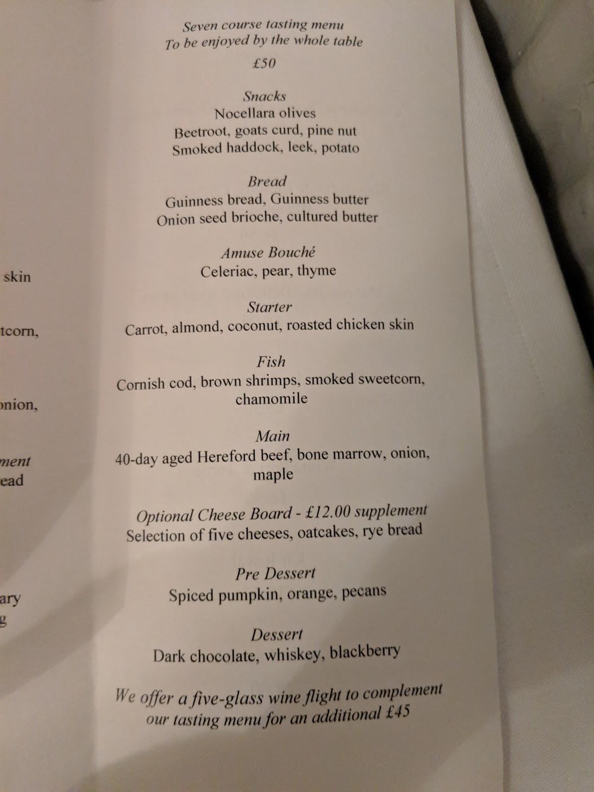 Menu at Restaurant Twenty Two, Cambridge