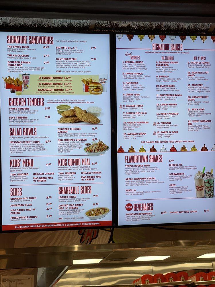 Menu at Chicken Guy! fast food, Nashville