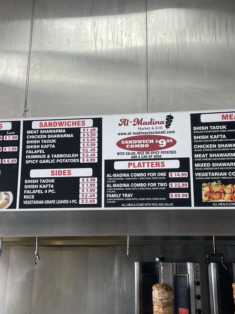 Menu at AlMadina Market & Grill restaurant, Cincinnati