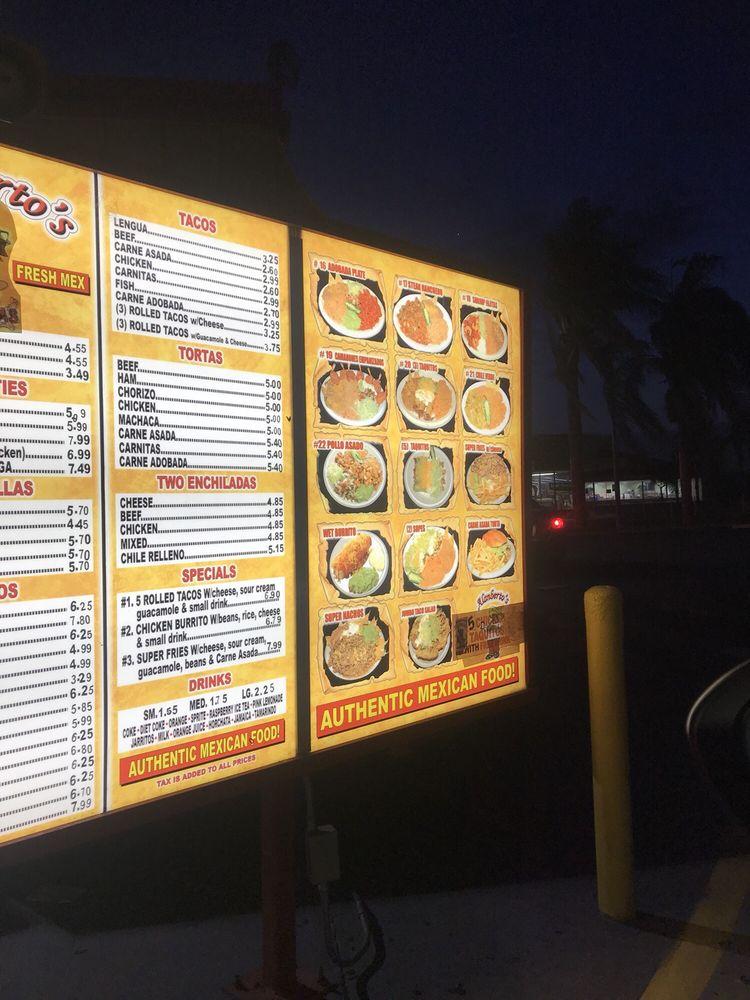 Menu at Alanberto's Mexican Restaurant, San Bernardino, 477 S E St