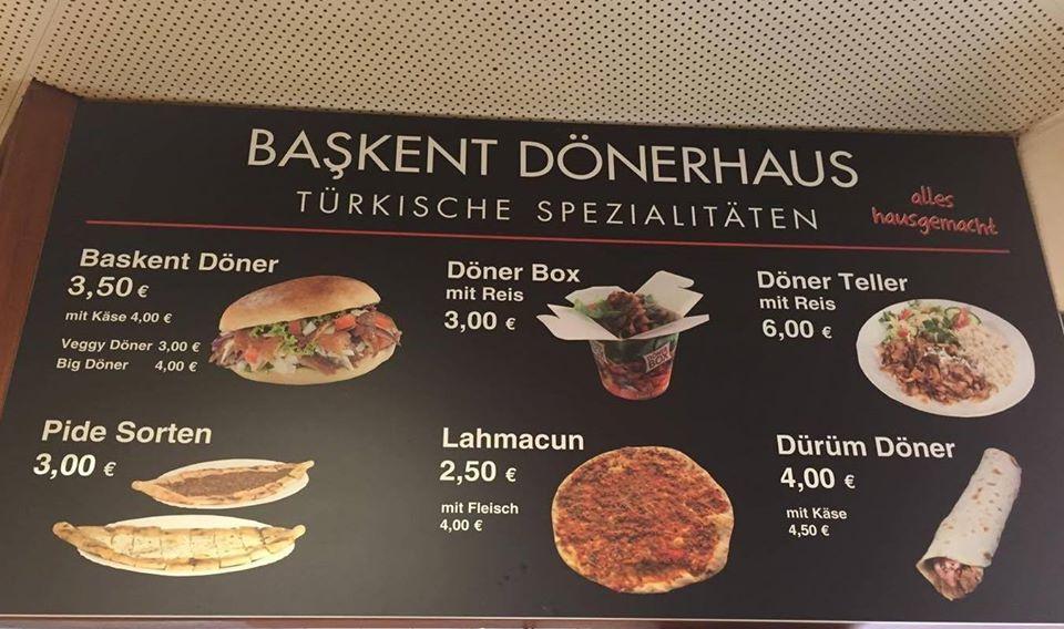 Speisekarte von Baskent Dönerhaus restaurant, Nürnberg