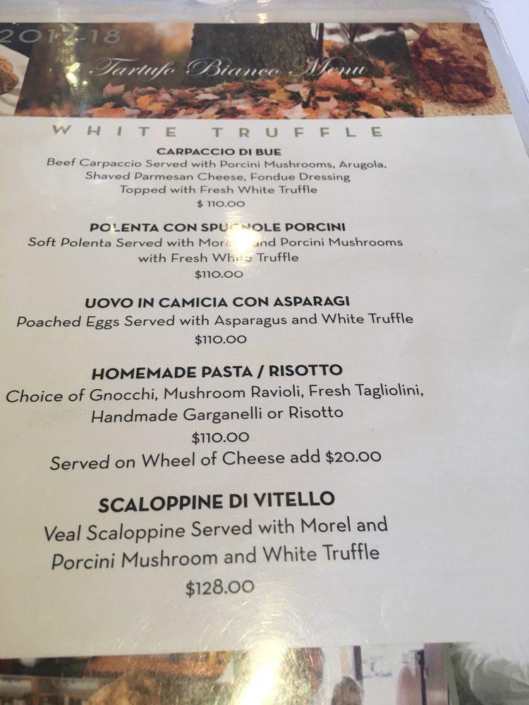 Menu at Il Pastaio restaurant, Beverly Hills