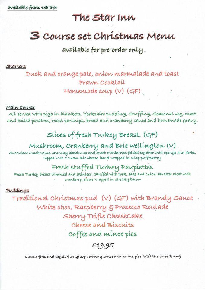 Menu at The Star Inn pub & bar, Pontypool