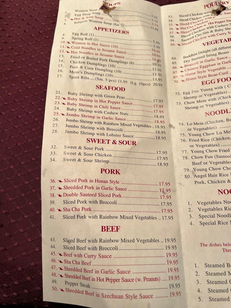Menu at Bamboo House restaurant, Ridgewood