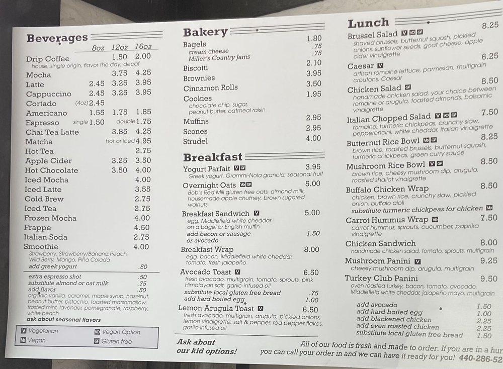 Menu At Chardon Buckeye Chocolate Café Cafe Chardon