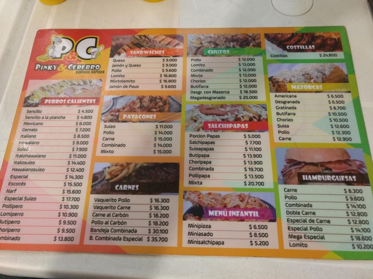 Menu at Comidas Rápidas Pinky Y Cerebro CC VC restaurant, Barranquilla