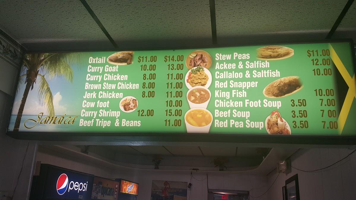 Menu at Winston's Jamaican Restaurant, Allentown