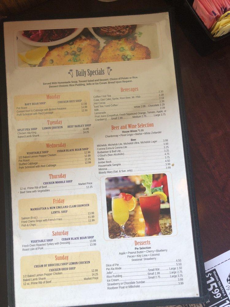 Menu at Dutch Valley Restaurant, Sarasota
