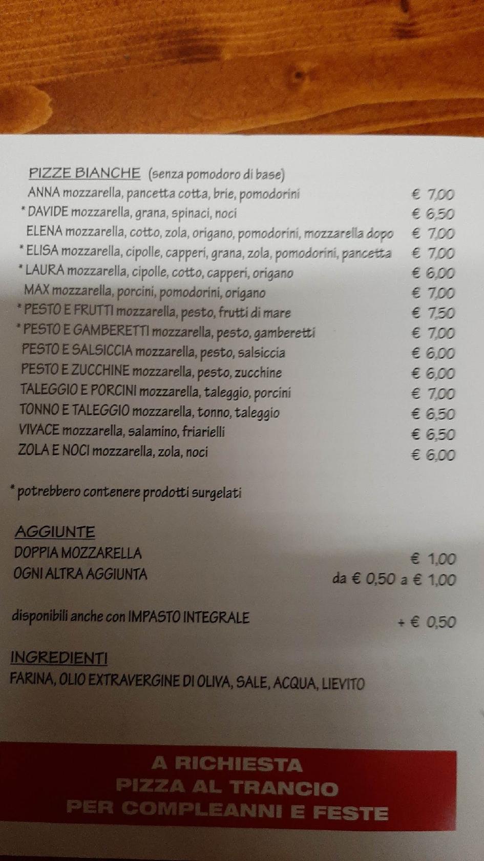 Menu di Pizza Ercole Di Rota Mirco 