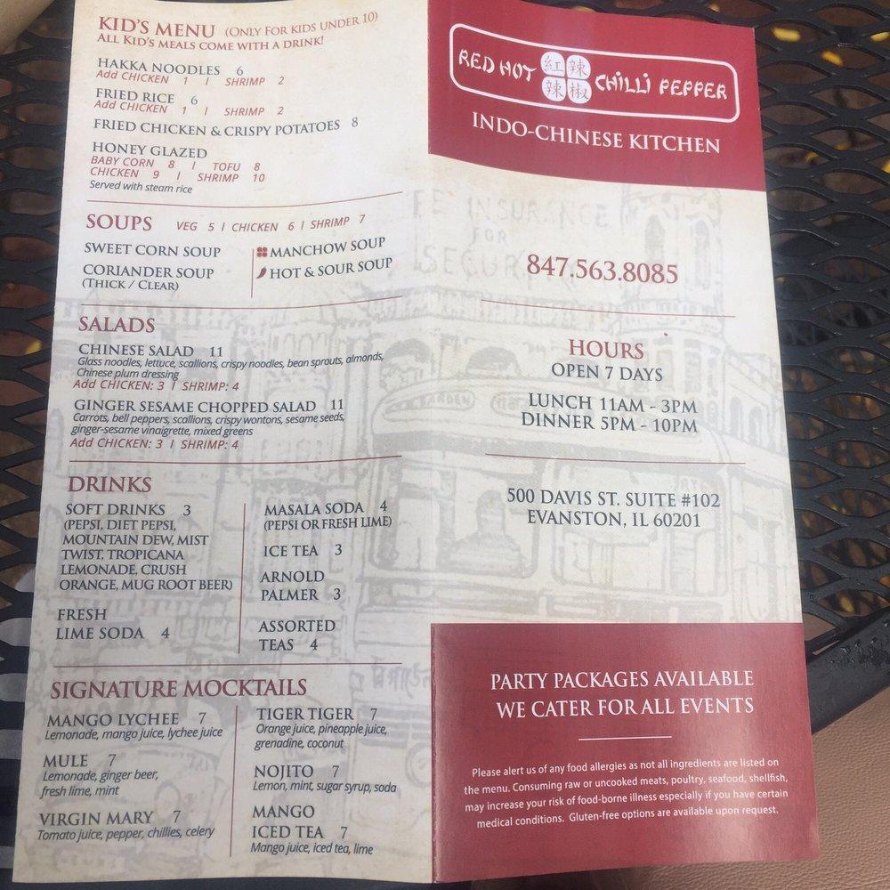 Carta del restaurante Red Hot Chilli Pepper( ShangriLa Evanston), Evanston